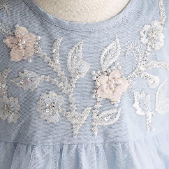 Tutu Du Monde Bebe Blue Tulle Dress Portraits Parties Weddings Flower Girl NWT - Picture 4 of 7